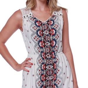 Taylor & Sage Front Border Medallion Romper